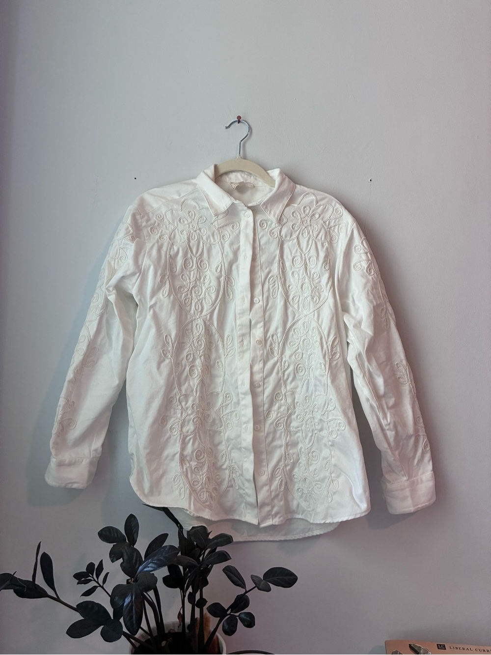 Sezane x Lucia Vergara Embroidered Maxy Shirt